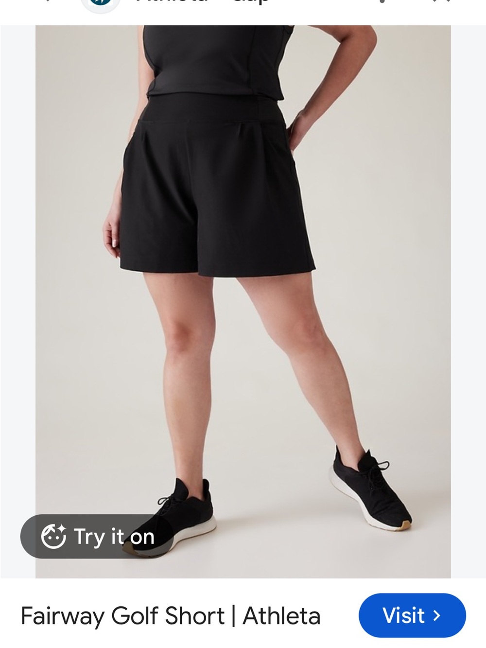 Athleta Black Fairway golf Shorts size 12 Tall